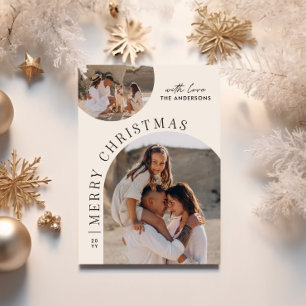 Modern typography photo collage Christmas Holiday Card