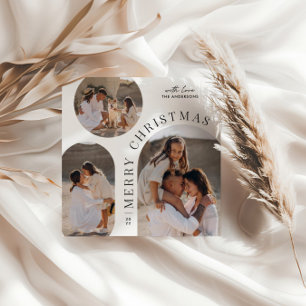 Modern typography photo collage Christmas Holiday Card