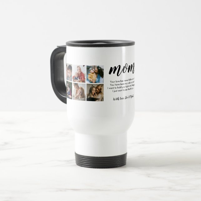 Modern Typography Photo Collage Gift For Mum Travel Mug (Front Left)