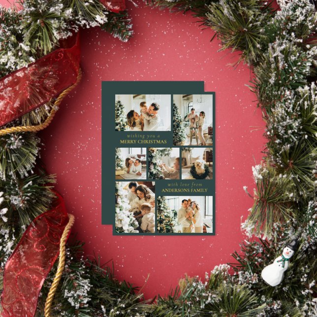 Modern Typography Photo Collage Green Christmas (Insitu)