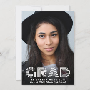 Modern Typography Photo Graduation Announcement
