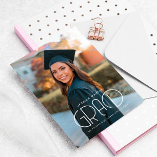 Modern Typography Photo Graduation Announcement