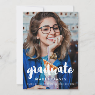 Modern typography Photo graduation Announcement