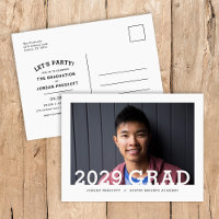 Modern Typography Photo Overlay Graduation Party