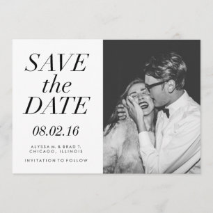 Modern Typography Photo Save the Date