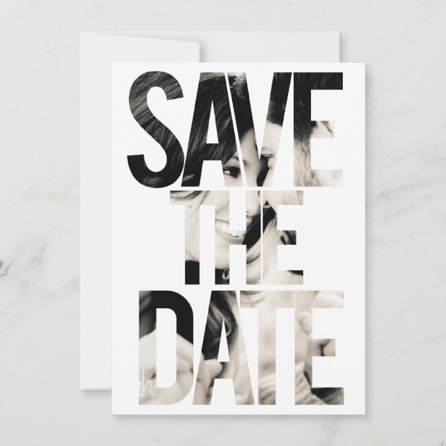 MODERN TYPOGRAPHY PHOTO SAVE THE DATE INVITATION (Front)