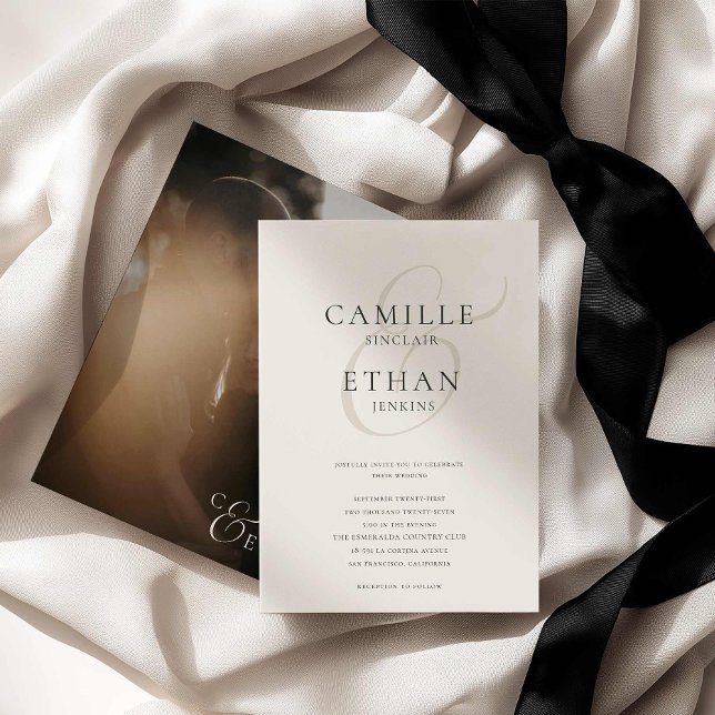 Modern Typography Photo Wedding Invitation (Modern Typography Photo Wedding Invitation)