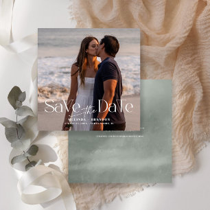 Modern Typography Photo Wedding  Invitation