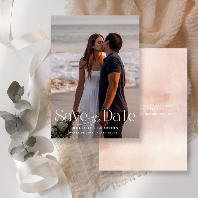Modern Typography Photo Wedding  Save The Date (Creator Uploaded)
