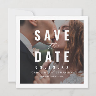 Modern typography photo wedding save the date