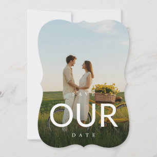 Modern Typography Photo Wedding Save The Dates Invitation
