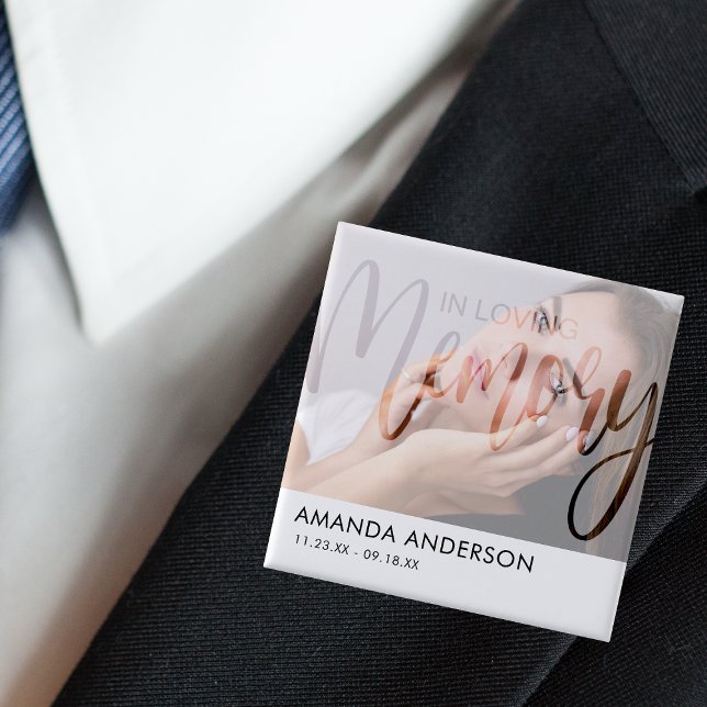 Modern Typography Photography Memorial 15 Cm Square Badge (Creator Uploaded)