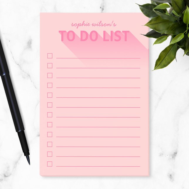 Modern Typography Pink To Do List Post-it Notes (Creator Uploaded)