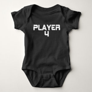 Modern Typography Player Four Matching Baby Bodysuit