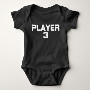 Modern Typography Player Three Matching Baby Bodysuit