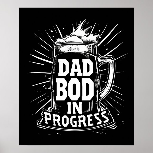 Modern Typography Poster - "Ad Bod in Progress (Front)