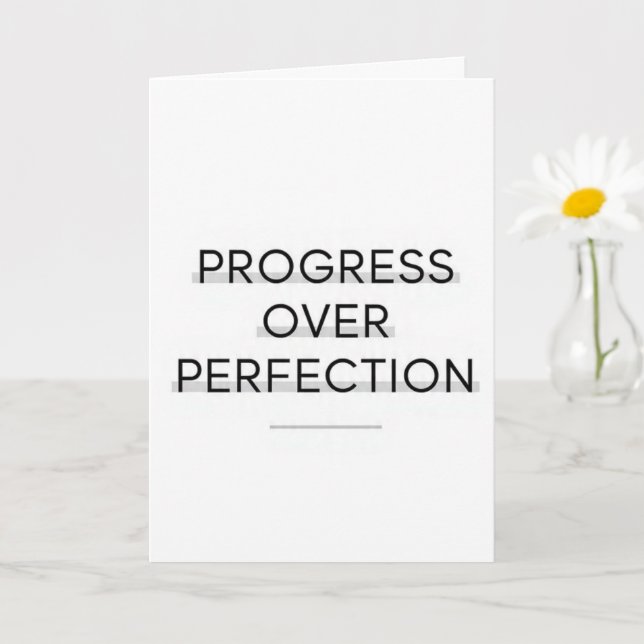 Modern typography progress over perfection text card (Small Plant)
