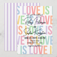 Modern Typography Rainbow Letters LGBTQA Wedding