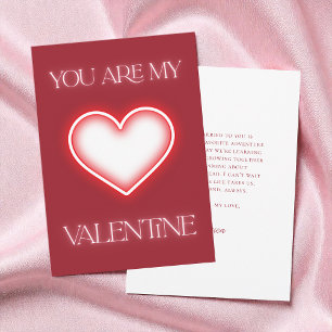 Modern Typography Red Heart Valentine's Day Holiday Card