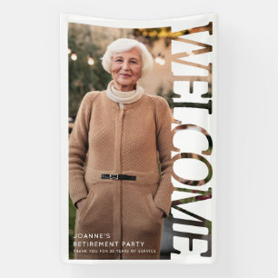 Modern Typography Retirement Party Welcome Photo  Banner