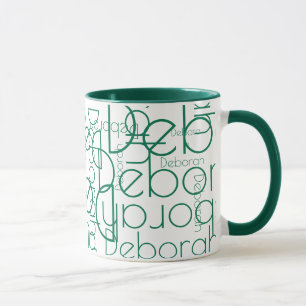 Modern Typography Retro Green Name Mug