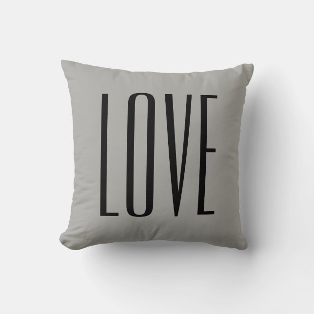 Modern Typography Saga Green Love Cushion (Front)