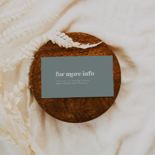 Modern Typography   Sage Green Wedding Website Enclosure Card