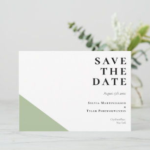 Modern Typography Sage Green White Chic Save The D Date