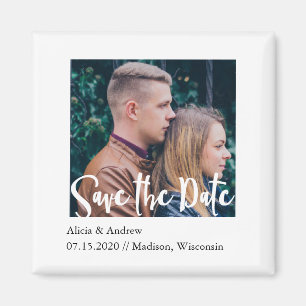 Modern Typography Save the Date Magnet