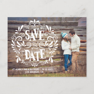 MODERN TYPOGRAPHY SAVE THE DATE POSTCARD