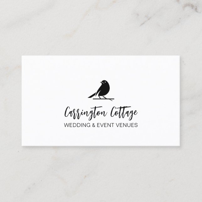 Modern Typography Script Professional Logo.  Business Card (Front)