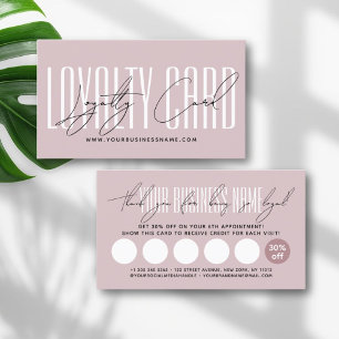 Modern typography script reward  loyalty card
