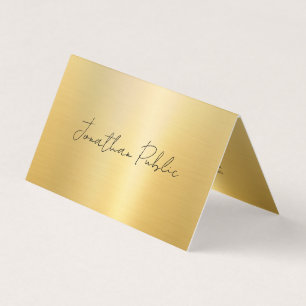 Modern Typography Script Template Elegant Gold Business Card