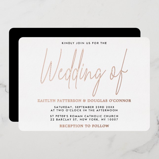 Modern Typography Script Wedding Real (Front/Back)