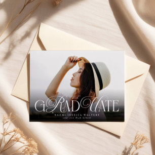 Modern Typography Senior Photo Elegant Graduation Invitation