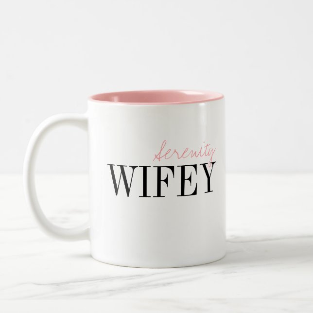 Modern Typography Simple Personalised Wifey mug (Left)