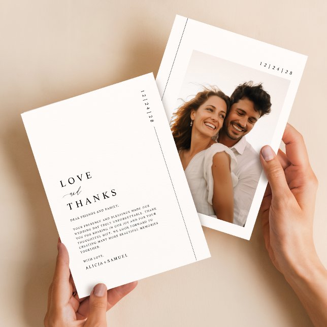 Modern Typography Simple Photo Wedding Thank You Card (Creator Uploaded)