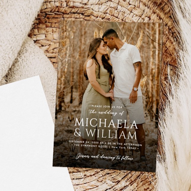 Modern Typography Single Photo Wedding Invitation (Creator Uploaded)