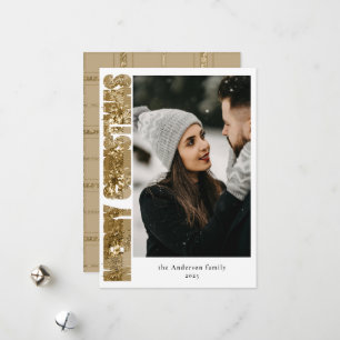 Modern Typography Tartan Plaid Christmas Photo Holiday Card