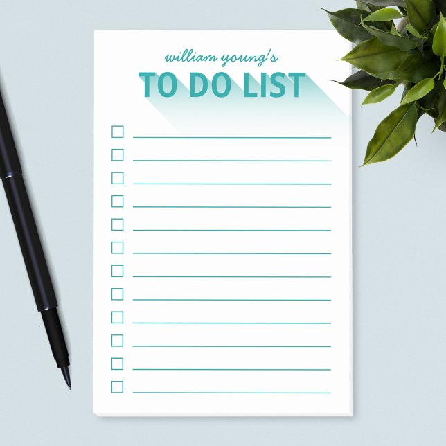 Modern Typography Teal To Do List Post-it Notes (Creator Uploaded)