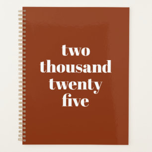 Modern typography terracotta custom year text planner
