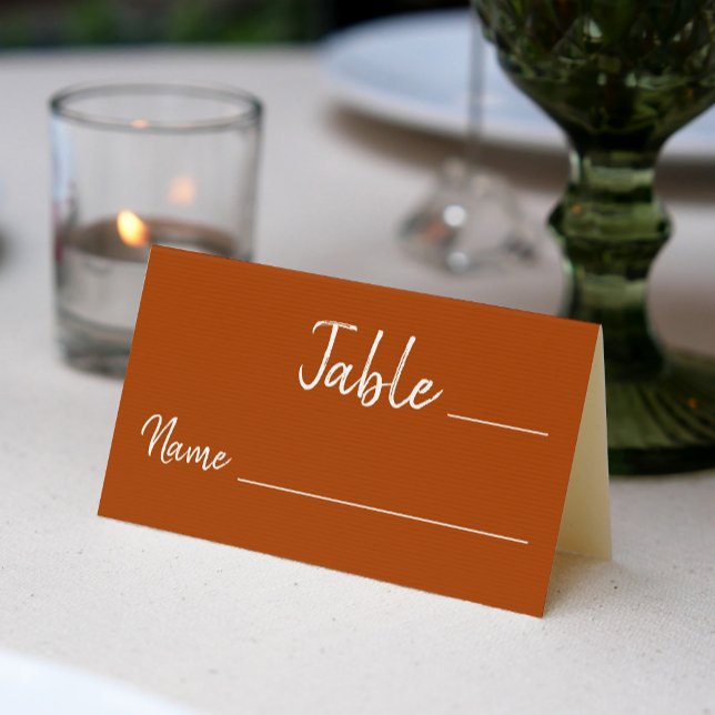 Modern typography terracotta modern wedding place card (Creator Uploaded)