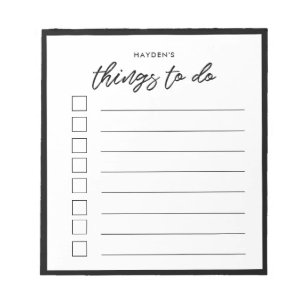 Modern typography Things to do list Notepad