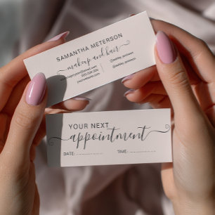 Modern typography trendy blush pink appointment mini business card