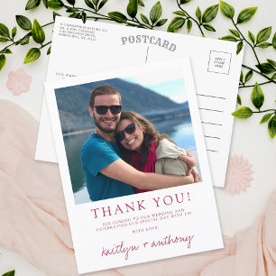 Modern Typography Viva Magenta Minimalistic Photo Postcard