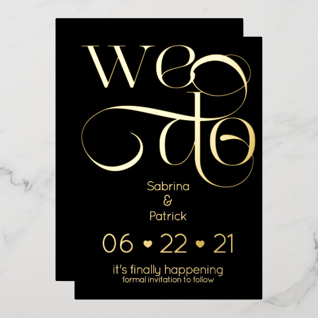 Modern Typography WE DO Save the Date (Front/Back)