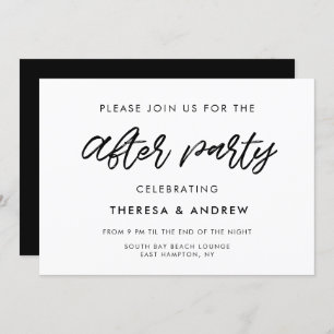 Modern typography wedding after party invitation