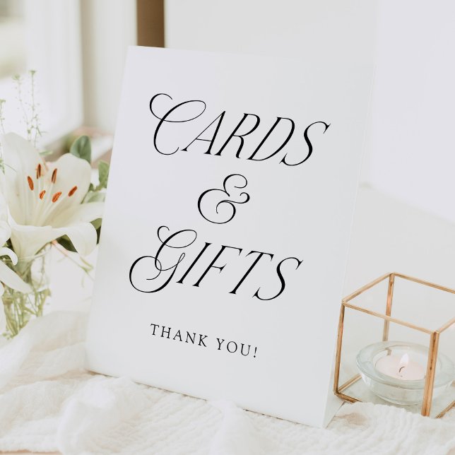 Modern Typography Wedding Cards and Gifts Pedestal Sign (Creator Uploaded)