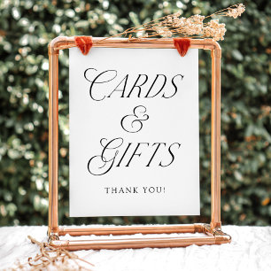 Modern Typography Wedding Cards and Gifts Sign