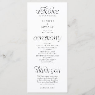 Modern Typography Wedding Ceremony Program Programme